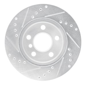 BMW i3 Brake Rotor (1) - Front Right - R1 Concepts - Drilled & Slotted - Silver - `14-`21